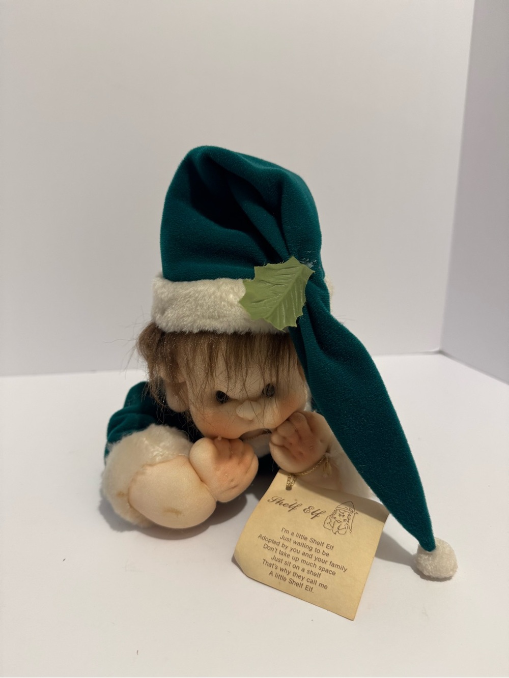 Vintage 1984 Elves And Things “Shelf Elf” Plush Hand Made 12” X 8” Holiday